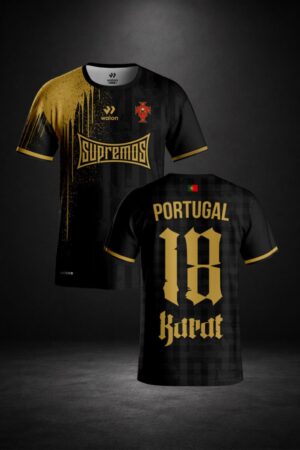 Walon x 18 KARAT Portugal Football Jersey Black