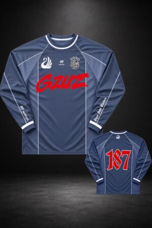 Walon x GZUZ City Riot Longsleeve Football Jersey Metal Blue